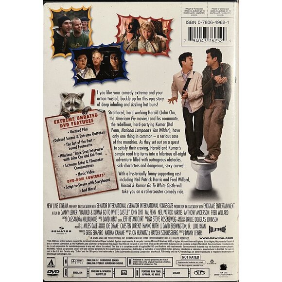 Harold Kumar Go To White Castle (DVD, 2005, Extreme Unrated) - Picture 2 of 3